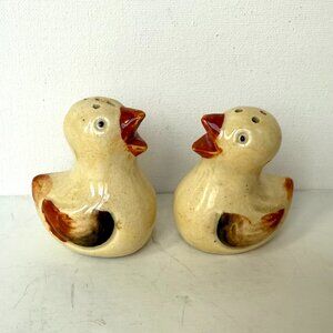 Vintage Pair of Ceramic Chicks/Duckling Salt & Pepper Shakers Made in Japan